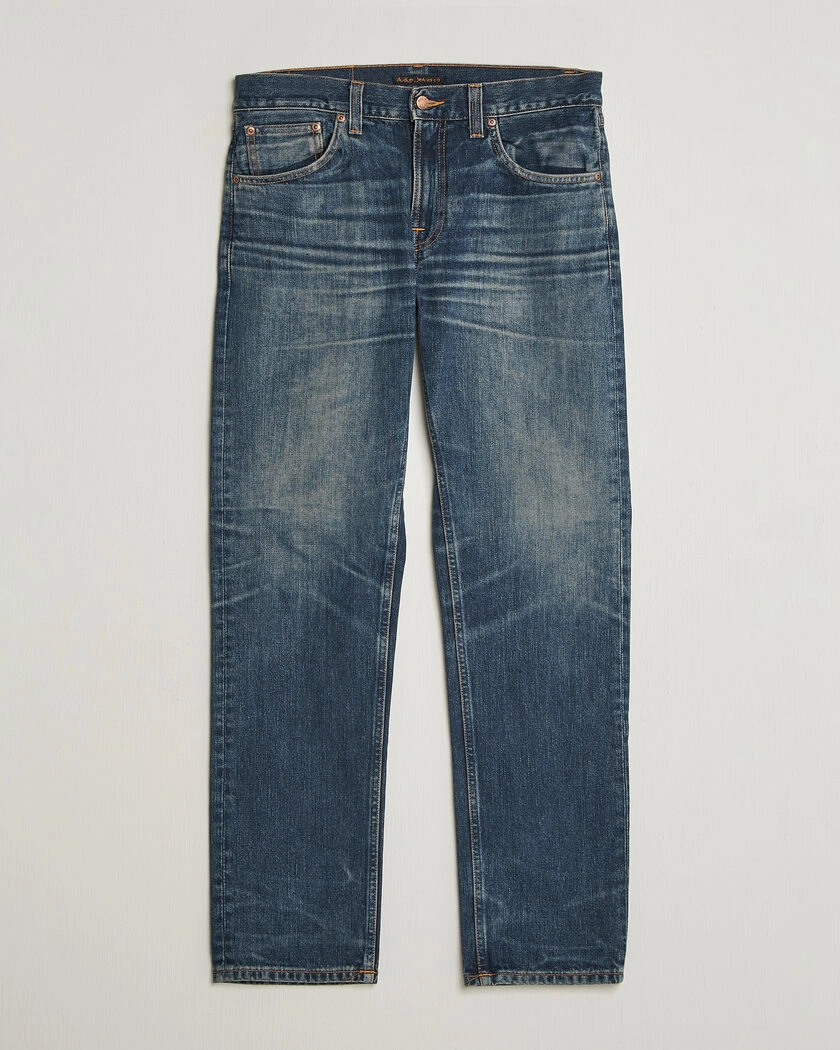 Nudie Jeans Gritty Jackson Jeans Sand Tracks – Blå