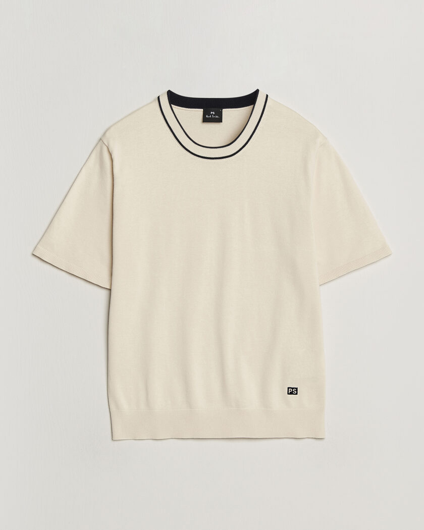 PS Paul Smith Cotton Knitted T-Shirt White – Hvit
