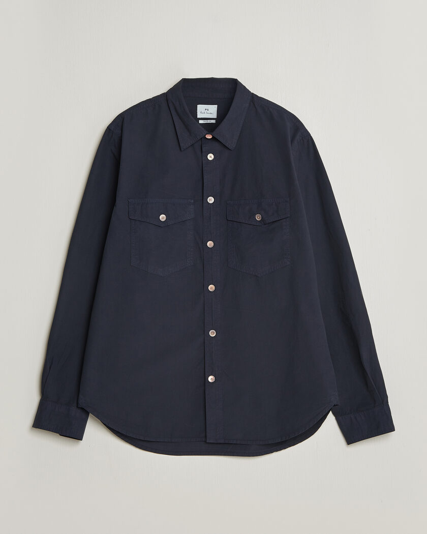 PS Paul Smith Cotton Pocket Overshirt Navy – Blå