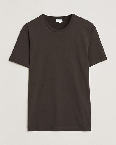 Sunspel Riviera Midweight T-Shirt Dark Chocolate – Brun