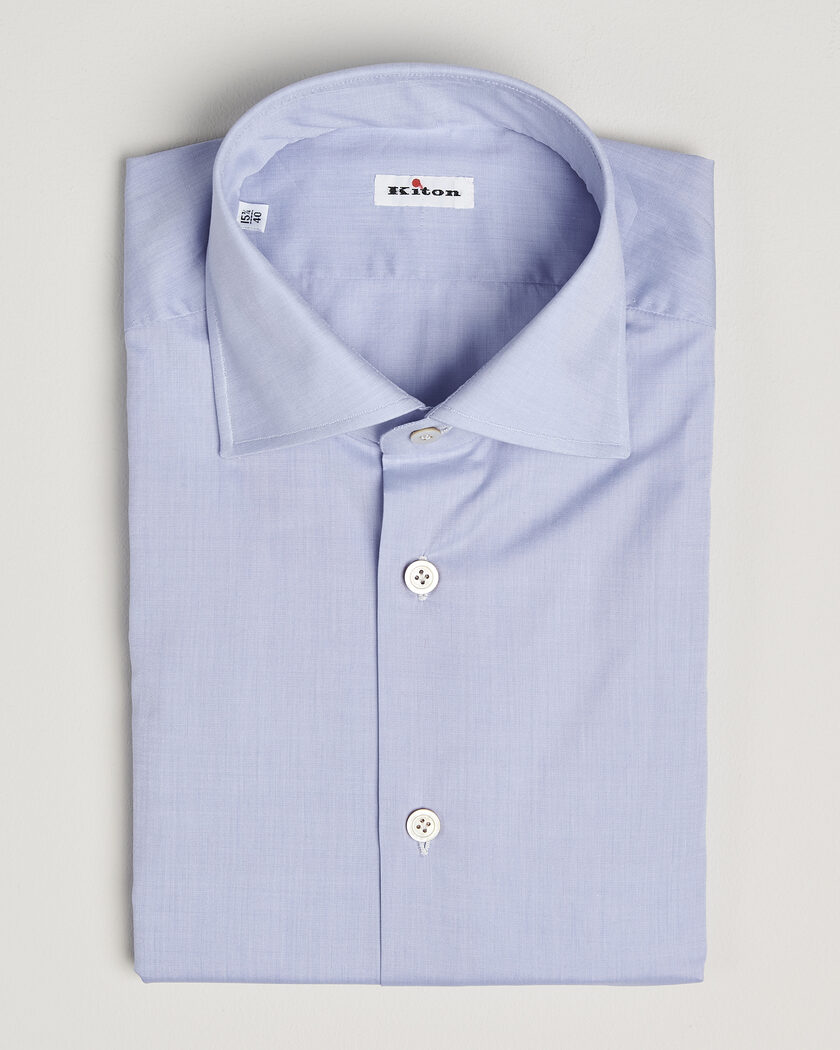 Kiton Slim Fit Dress Shirt Light Blue – Blå
