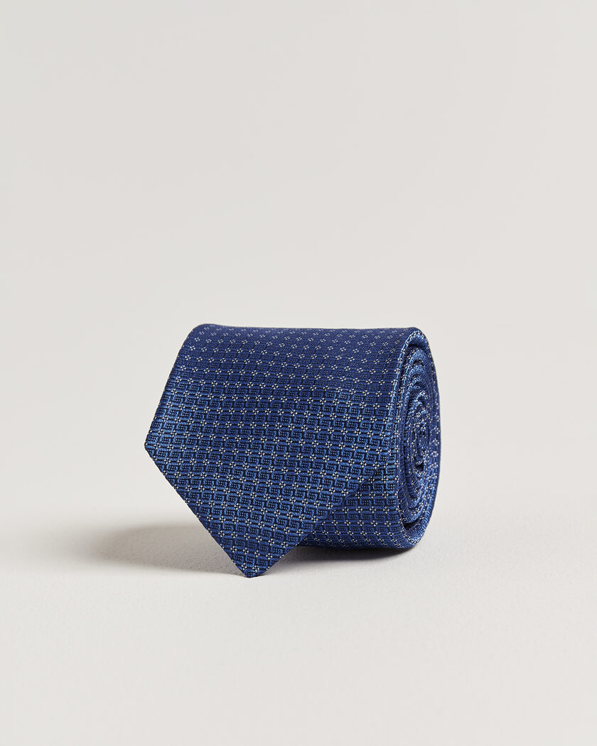 Kiton Micro Structure Silk Tie Navy – Blå