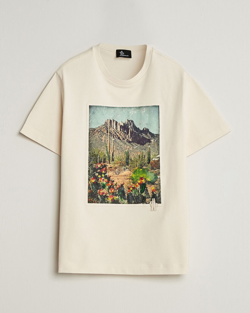 Moncler Grenoble Mountain Print T-Shirt Off White – Hvit