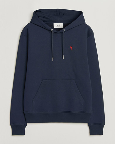 AMI Heart Logo Hoodie Navy – Blå