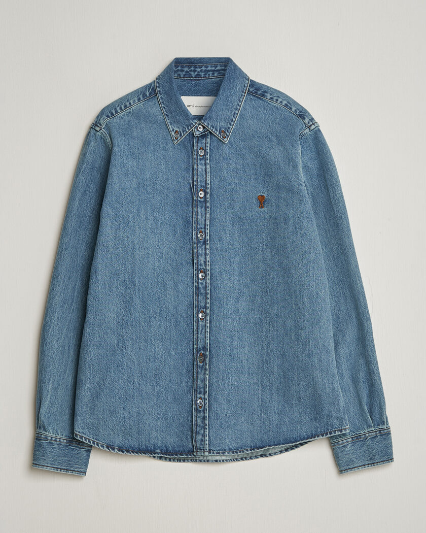AMI Denim Overshirt Used Blue – Blå