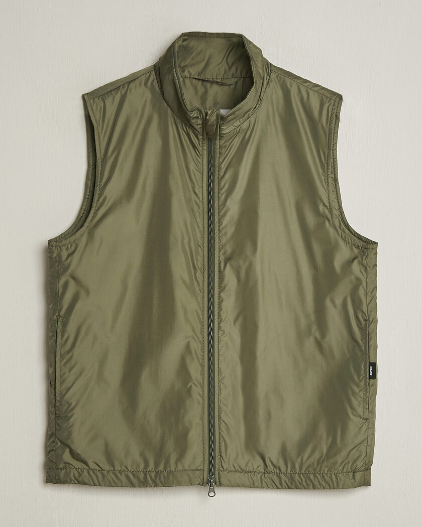 Aspesi Vernes Nylon Gilet Olive – Grønn