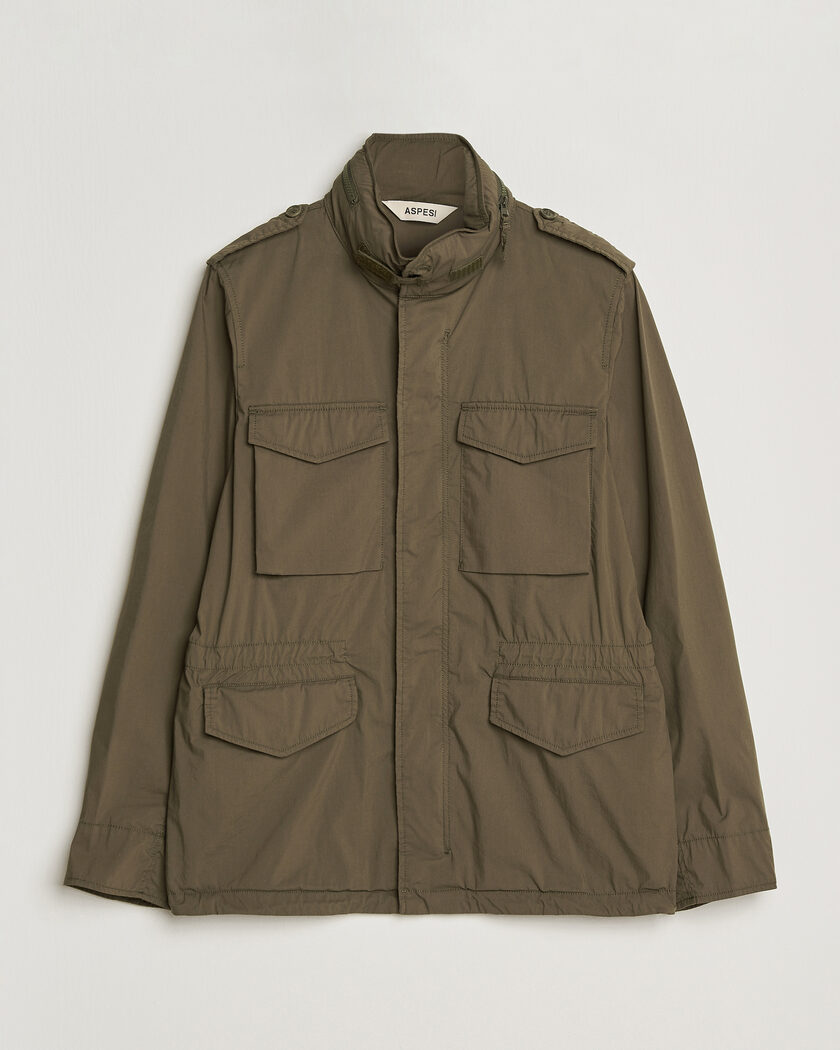 Aspesi Lightweight Cotton Field Jacket Military – Grønn