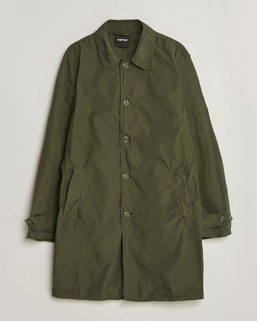 Aspesi Garment Dyed Lemon Coat Military – Grønn
