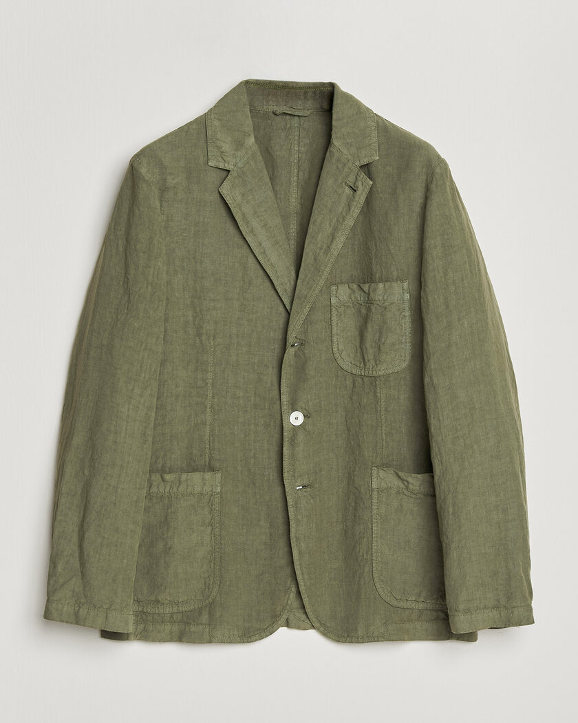Aspesi Samuraki Linen Blazer Military – Grønn