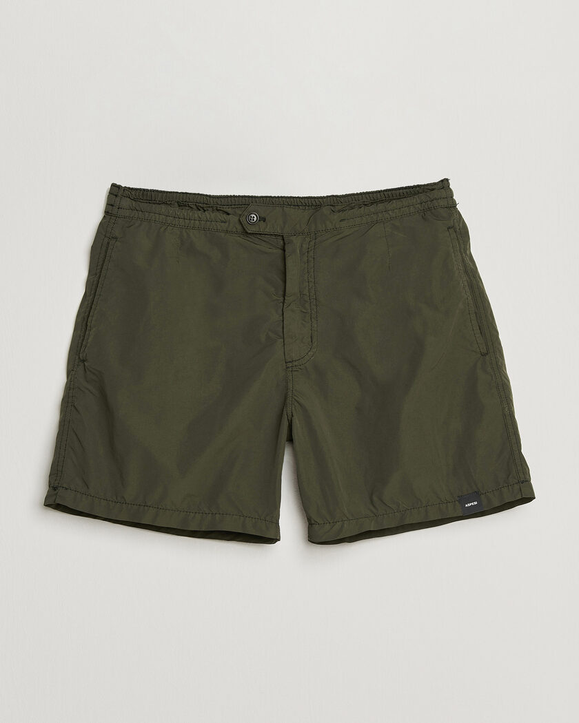 Aspesi Caprese Nylon Swim Trunks Military – Grønn
