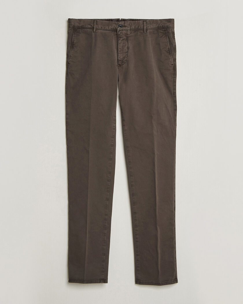 Incotex Slim Fit Garment Dyed Slacks Dark Brown – Brun