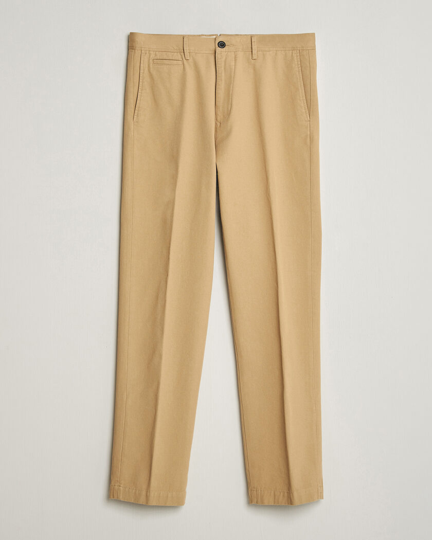 Incotex Regular Fit Uniform Cotton Slacks Khaki – Brun
