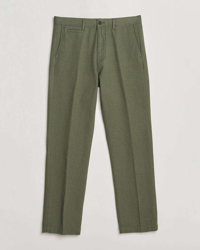 Incotex Regular Fit Uniform Cotton Slacks Military – Grønn