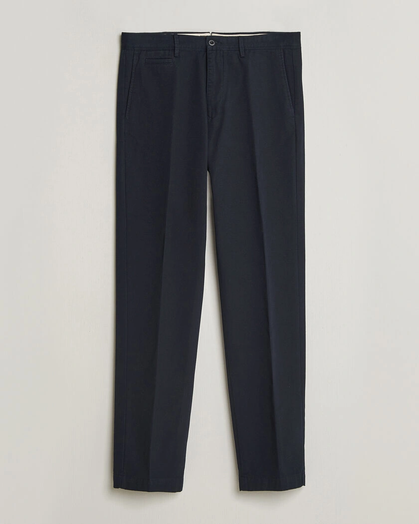 Incotex Regular Fit Uniform Cotton Slacks Navy – Blå