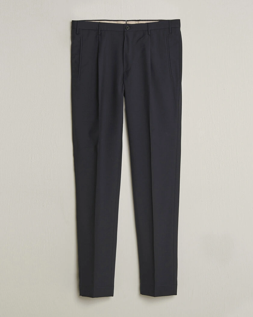 Incotex Regular Fit Super 100s Wool Pants Blue – Blå