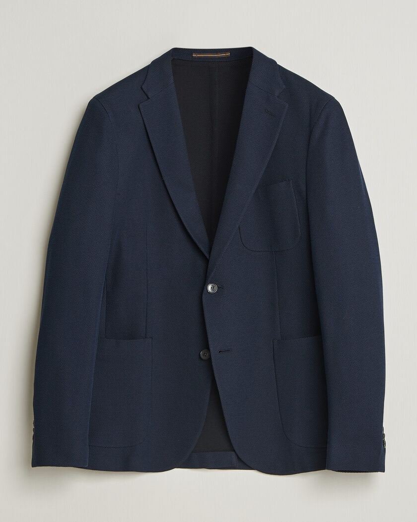 Incotex Unconstructed Jersey Blazer Navy – Blå