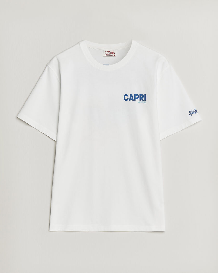 MC2 Saint Barth Back Printed Cotton T-Shirt Capri Summer – Hvit