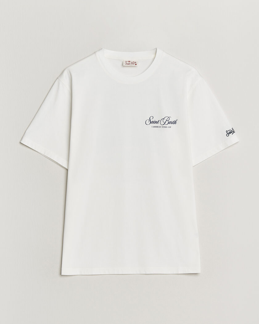  MC2 Saint Barth Back Printed Cotton T-Shirt Gustavia Cup – Hvit