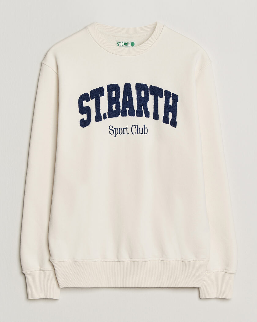 MC2 Saint Barth Terry Cotton Logo Sweatshirt Off White – Hvit