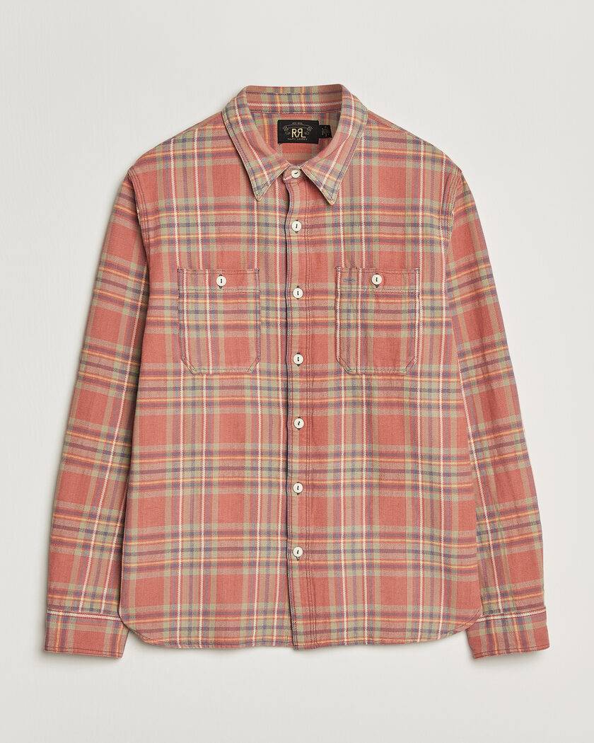 RRL Cameron Double Pocket Shirt Red/Blue Check – Flerfarget