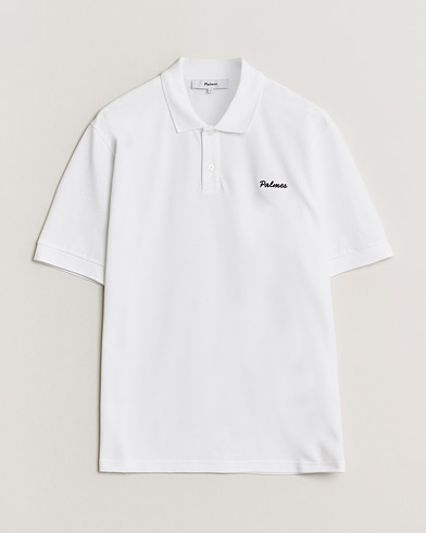 Palmes Stitch Piquet Polo White – Hvit