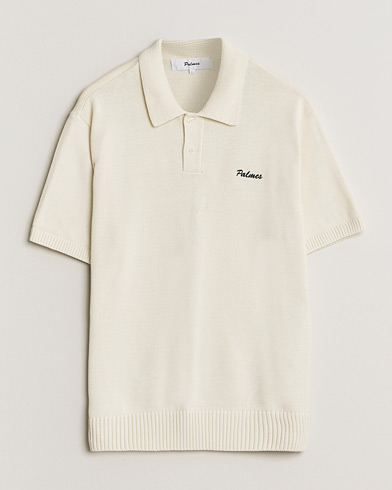 Palmes Cotton Knit Polo Off White – Hvit