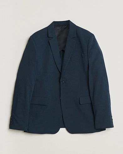 Palmes Single Breasted Cotton Blazer Navy – Blå