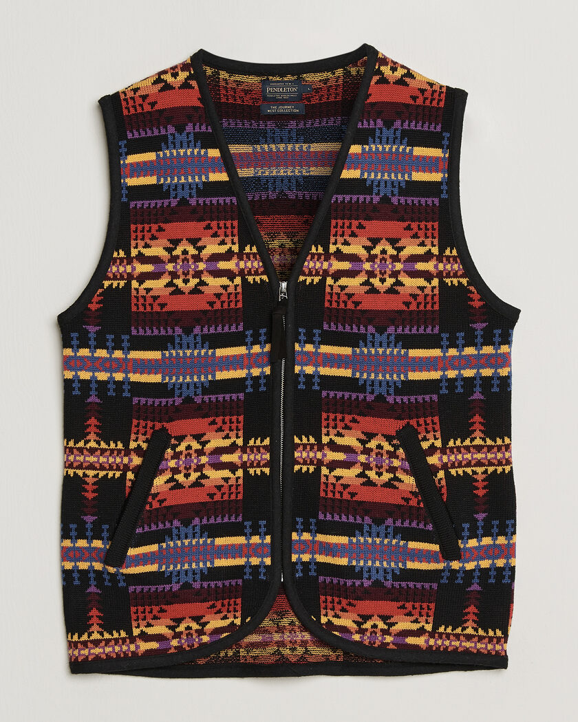 Pendleton Jacquard Vest Black – Flerfarget