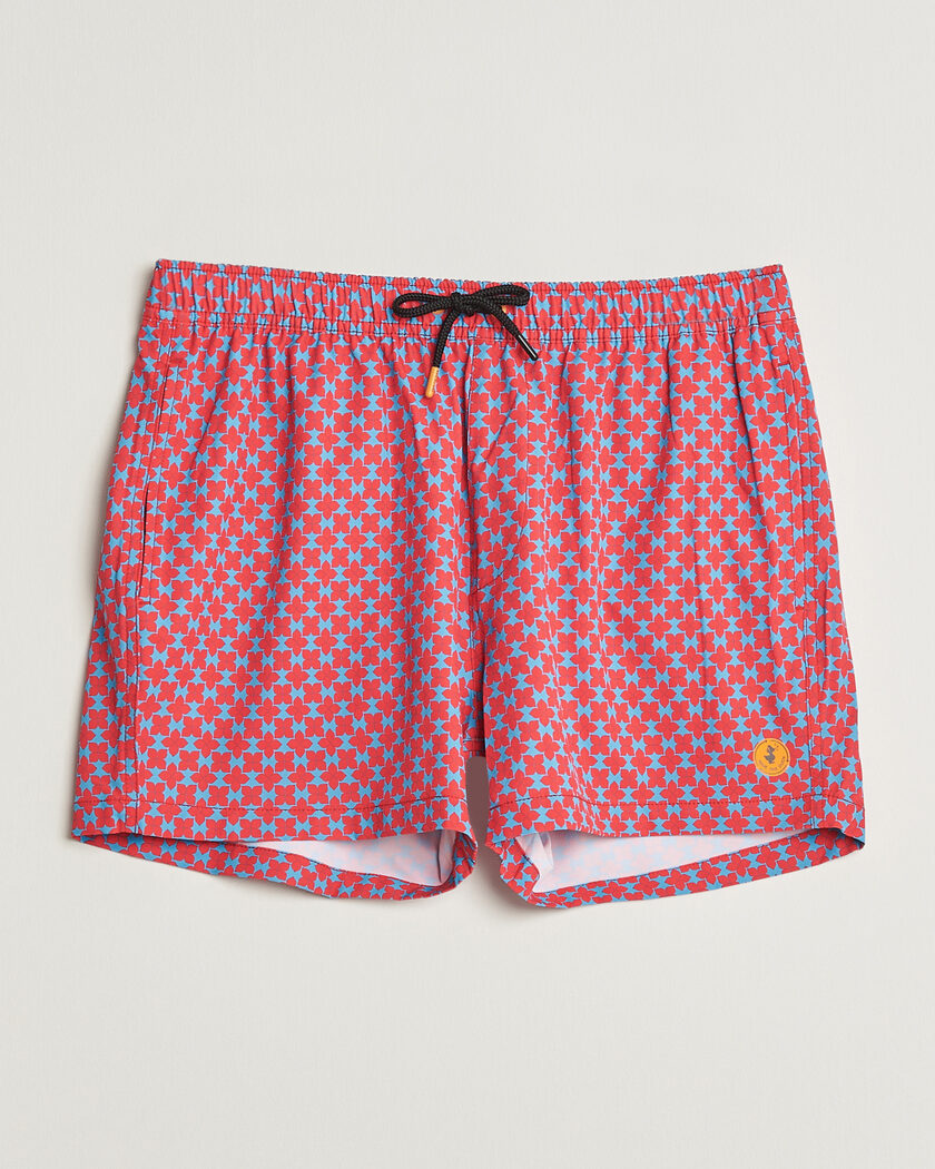 Save The Duck Printed Drawstring Swimshorts Geometrical Flowers – Rød