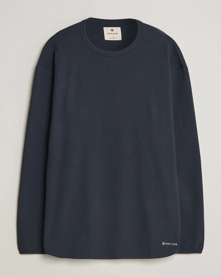 Snow Peak Dry Waffle Long Sleeve T-Shirt Dark Navy – Blå