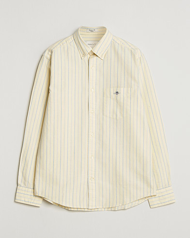 GANT Regluar Fit Classic Oxford Striped Shirt Light Mustard Yellow – Gul