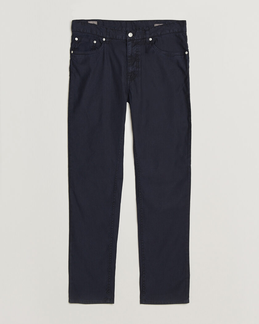 Gant Slim Fit Cotton/Linen 5-Pocket Pants Evening Blue – Blå