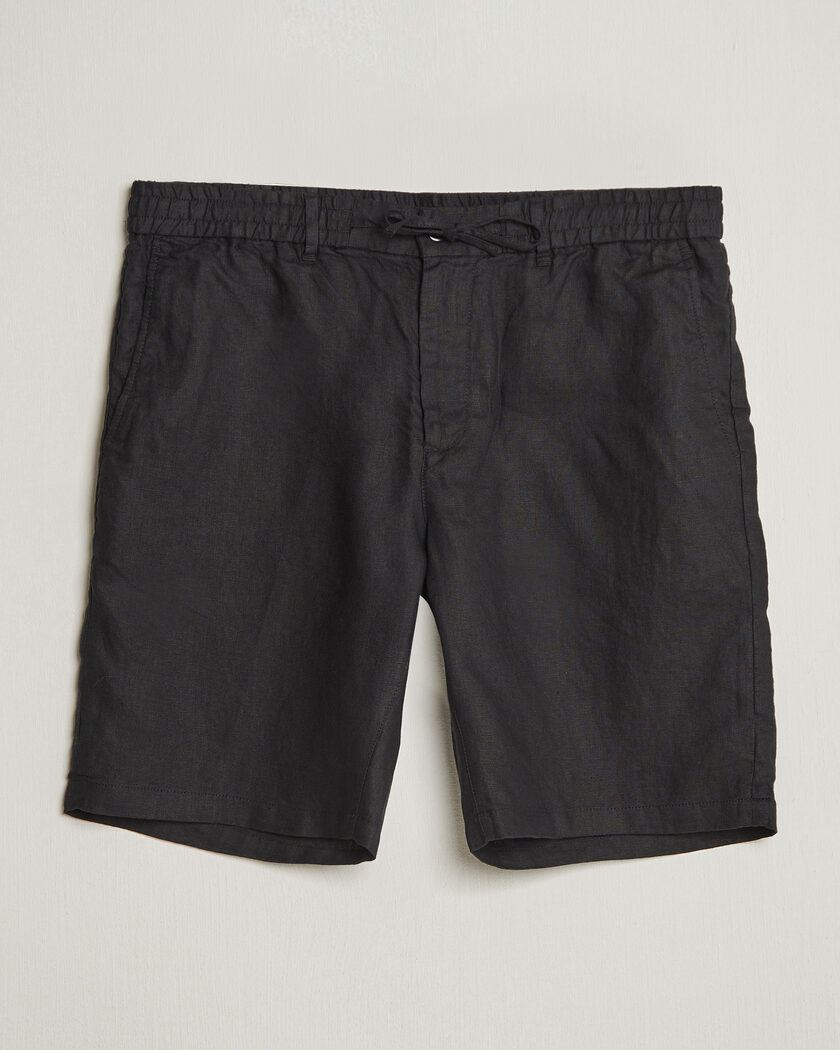GANT Regular Fit Linen Drawstring Shorts Black – Svart