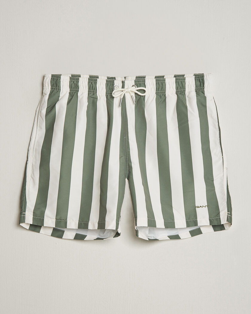 GANT Blockstriped Swimshorts Dry Herb Green – Grønn
