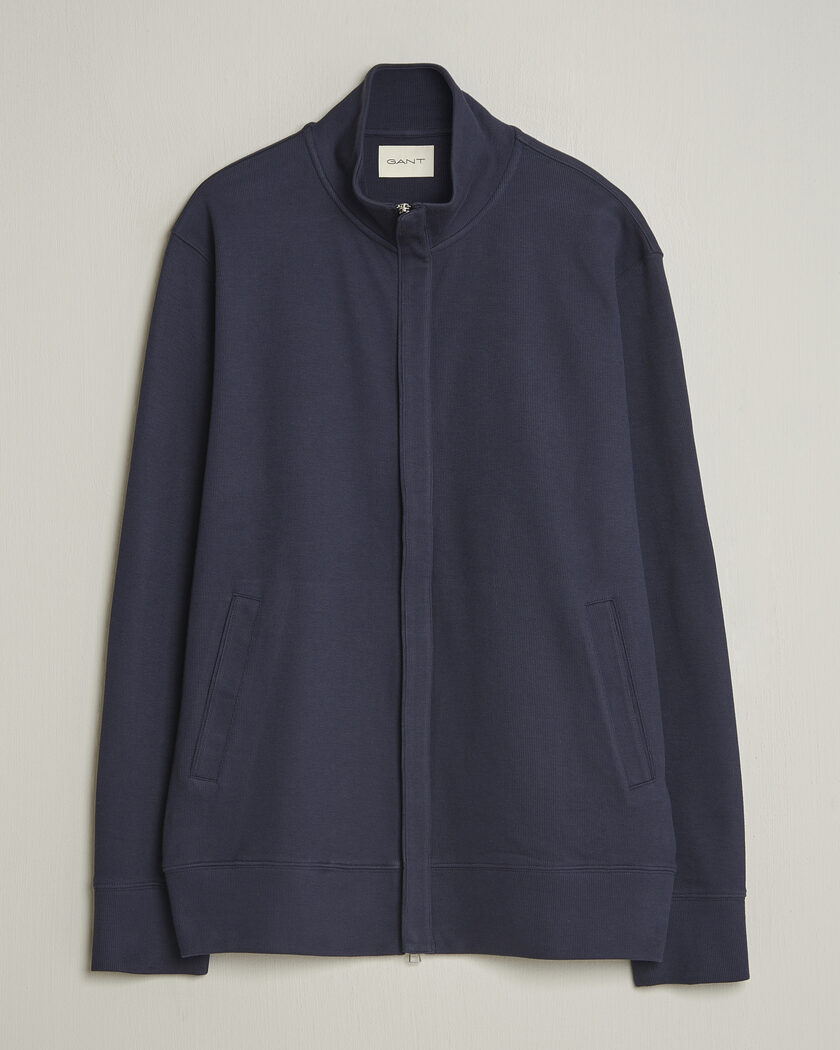 Gant Light Sacker Rib Full Zip Evening Blue – Blå