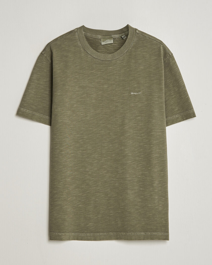 Gant Washed Slub T-Shirt Dry Herb Green – Grønn