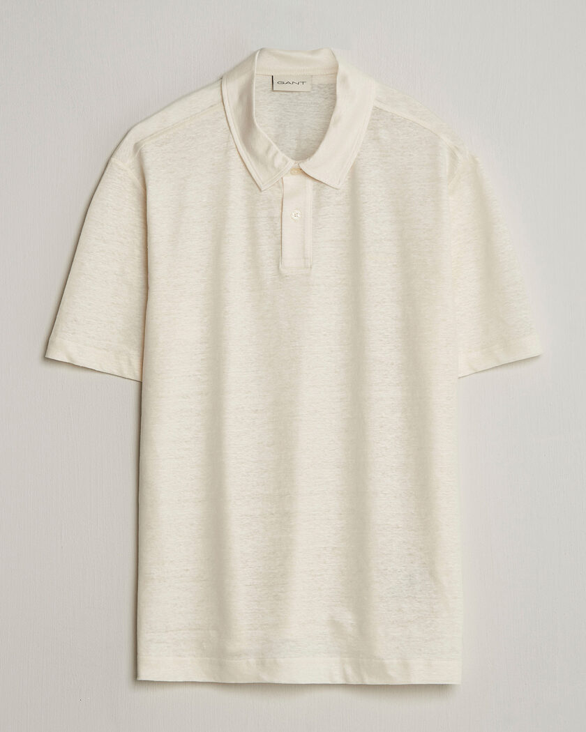 Gant Linen Polo Creamed White – Hvit