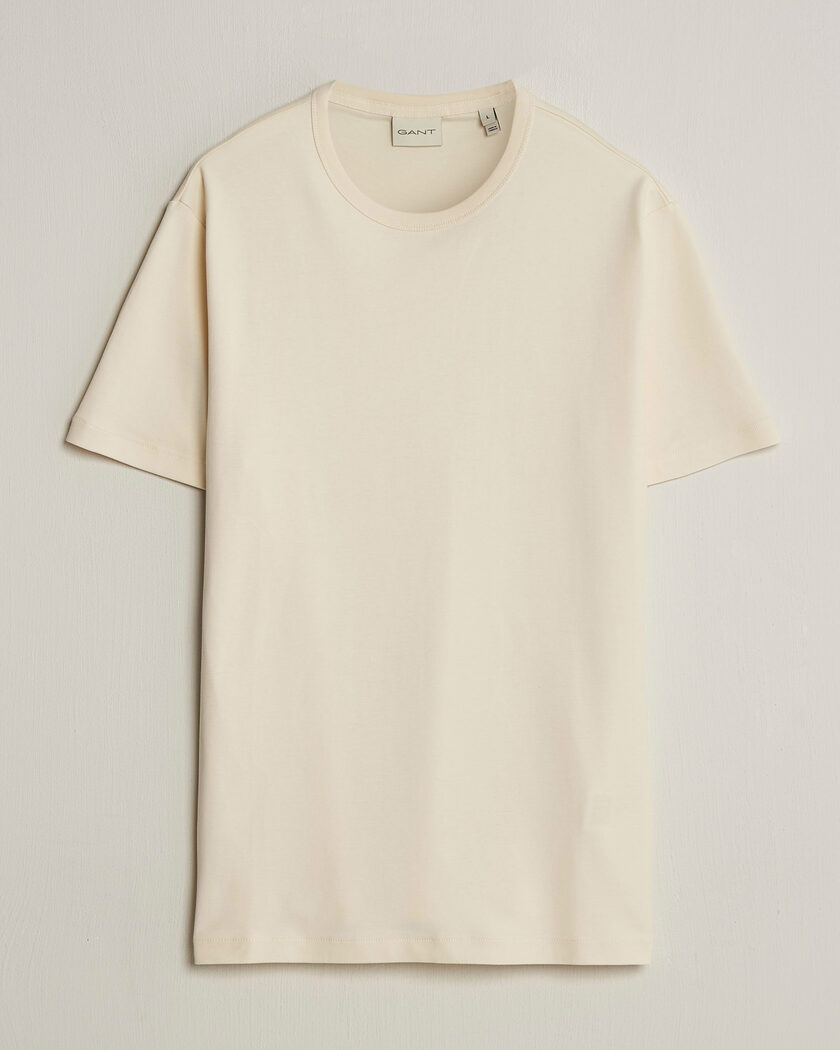 Gant Interlock Crew Neck T-Shirt Creamed White – Hvit