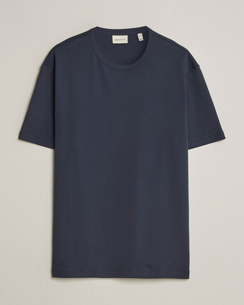 Gant Interlock Crew Neck T-Shirt Evening Blue – Blå