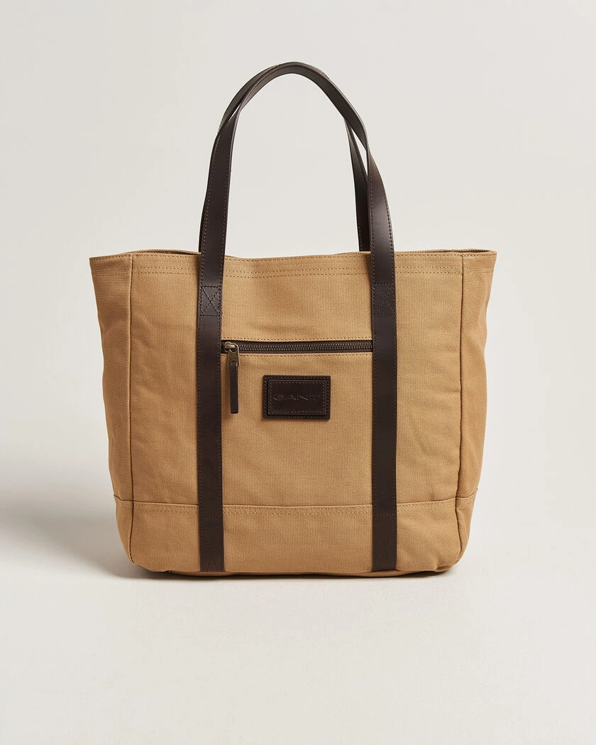 Gant Washed Canvas Tote Bag Warm Khaki – Beige