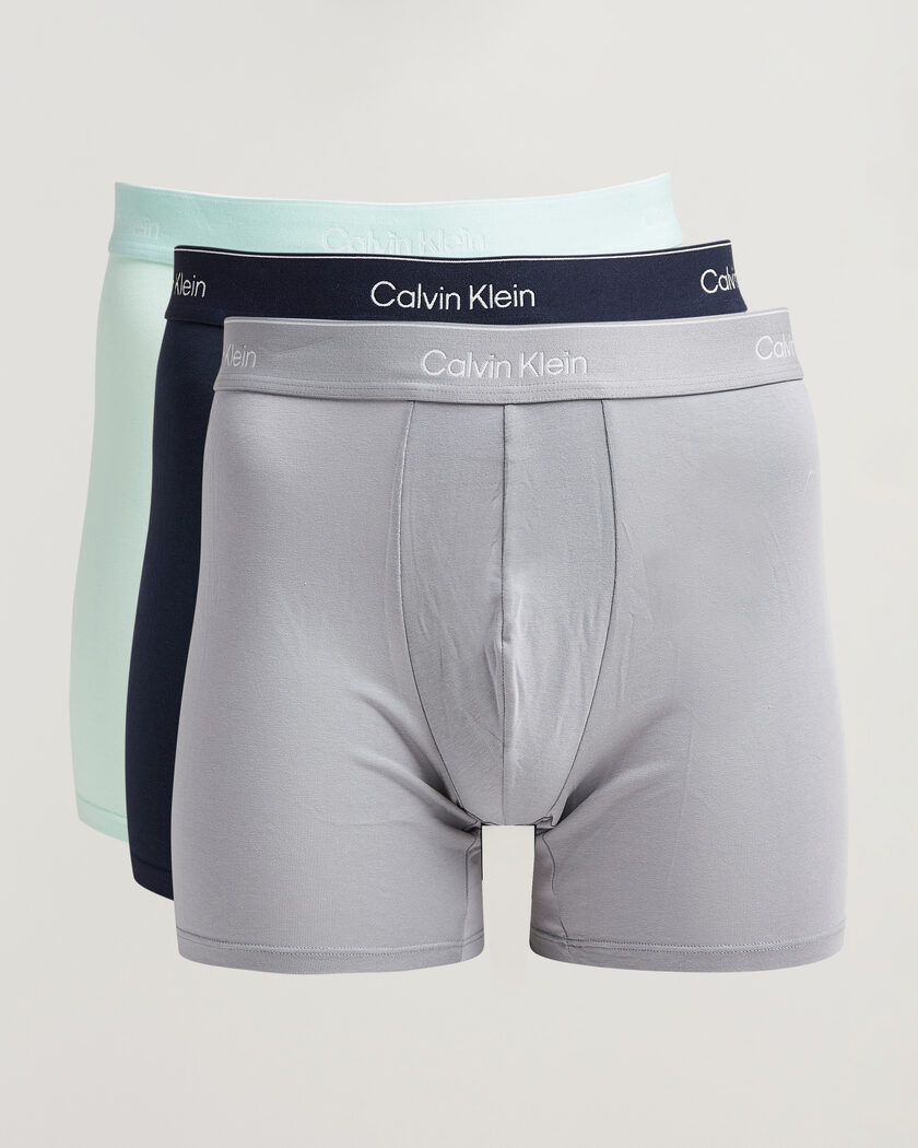 Calvin Klein 3-Pack Icon Cotton Stretch Boxer Brief Black/Grey/Green – Flerfarget