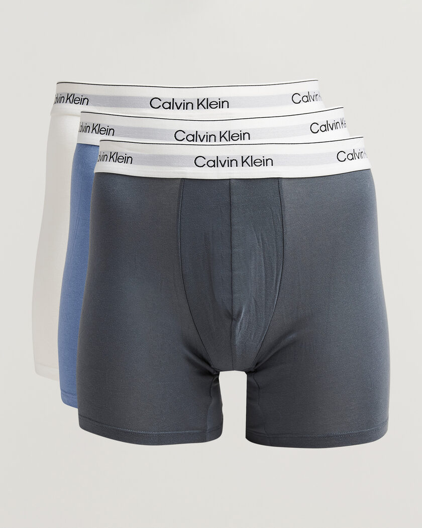 Calvin Klein 3-Pack Icon Cotton Stretch Boxer Brief Grey/Blue/White – Flerfarget