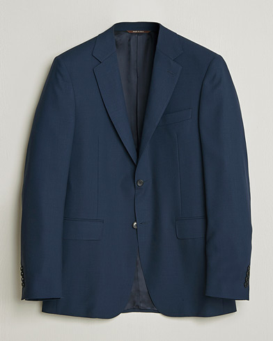 Canali Travel Wool Blazer Dark Blue – Blå