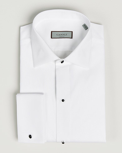 Canali Classic Black Studs Tuxedo Shirt White – Hvit