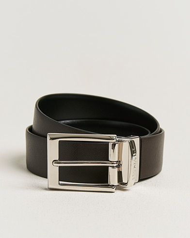 Canali Reversible Saffiano Belt Black/Brown – Flerfarget