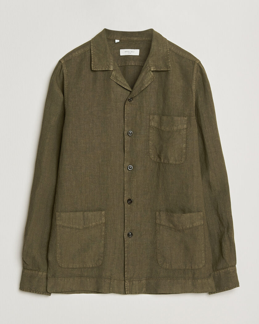Boglioli Linen Painter Jacket Military – Grønn