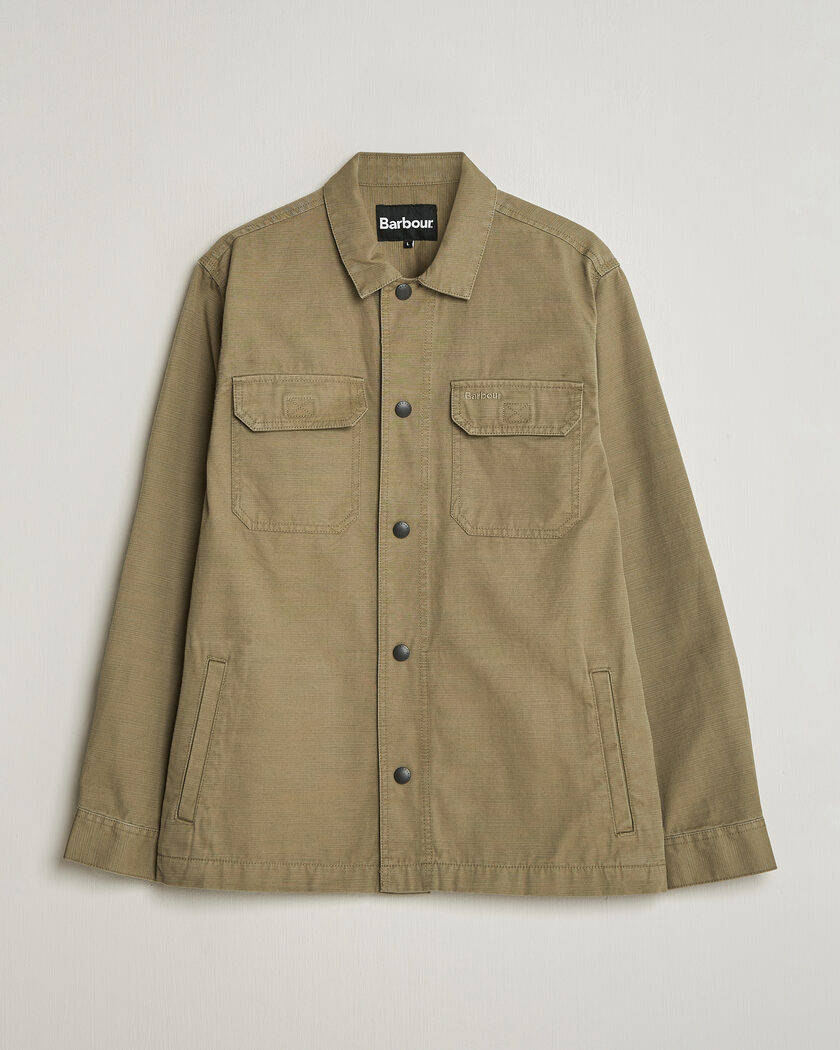Barbour Lifestyle Draftmen Cotton Slub Overshirt Grey Olive – Grønn