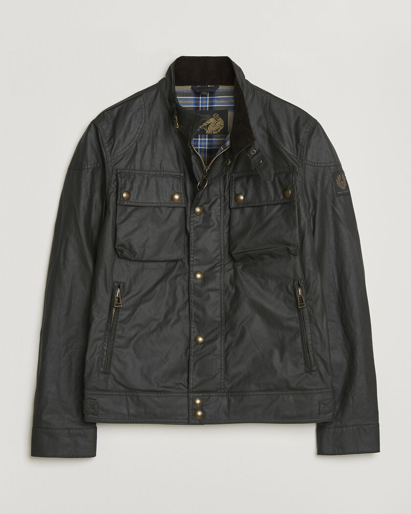 Belstaff Racemaster Waxed Jacket Faded Olive – Grønn