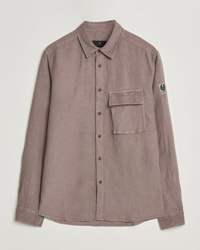 Belstaff Scale Linen Shirt Asphalt – Brun