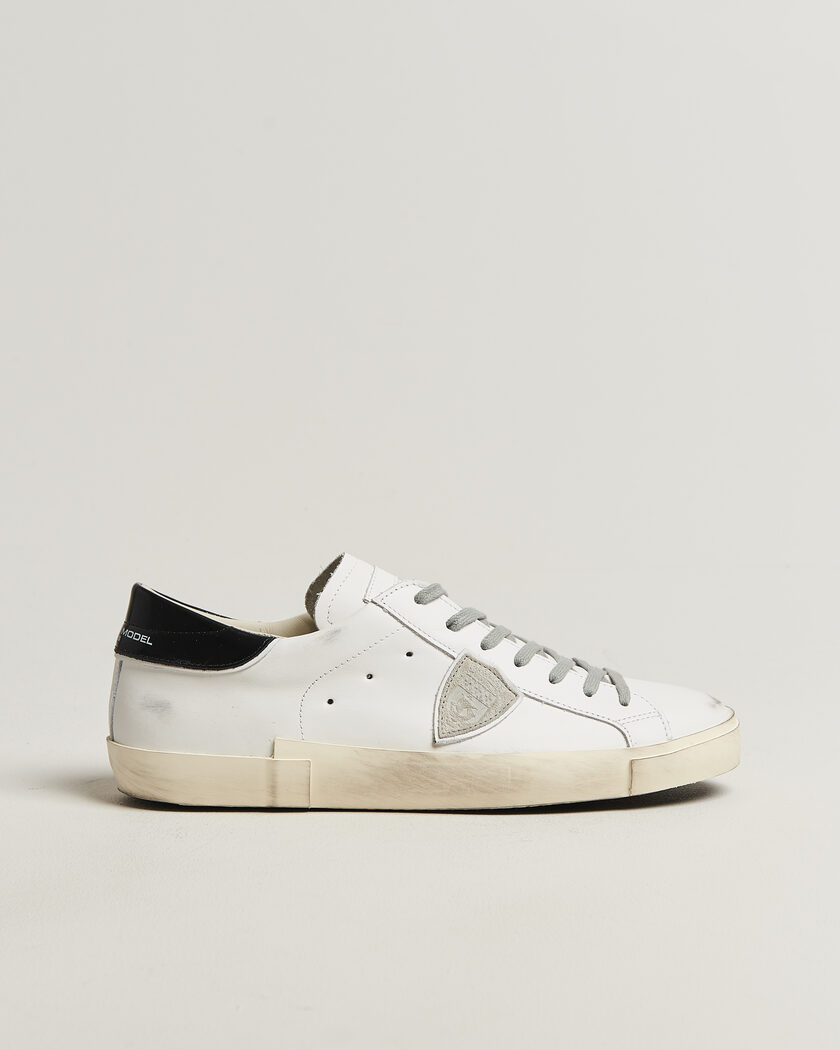 Philippe Model PRSX Low Top Canvas Mix Sneaker White/Black – Hvit